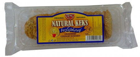 OPAC Celozrnné cereálne sušienky natural 120g / 1,39 € s DPH